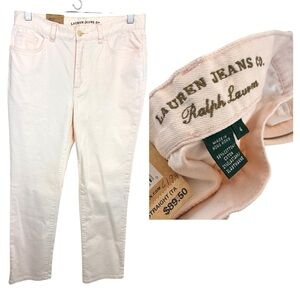 NWT Lauren Ralph Lauren Notting Hill Jeans Light Pink Size 4 Classic Straight